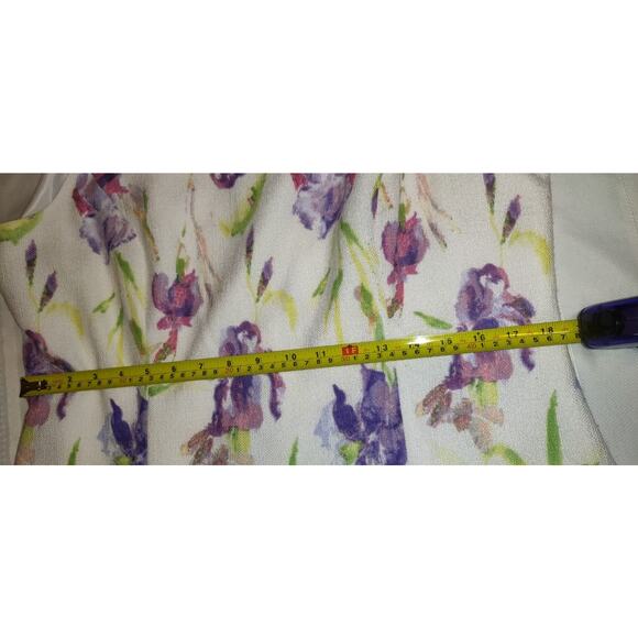 Black Label Evan Picone Sheath Dress Sz 14 Floral  Art To Wear Church Artsy - Picture 15 of 16